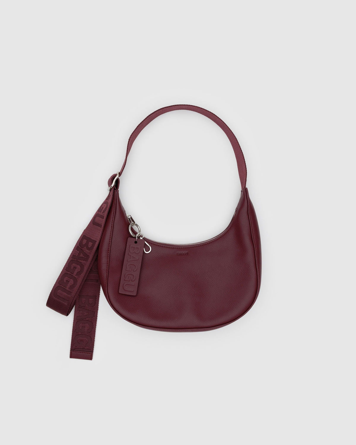 SMALL RECYCLED LEATHER CRESCENT BAG